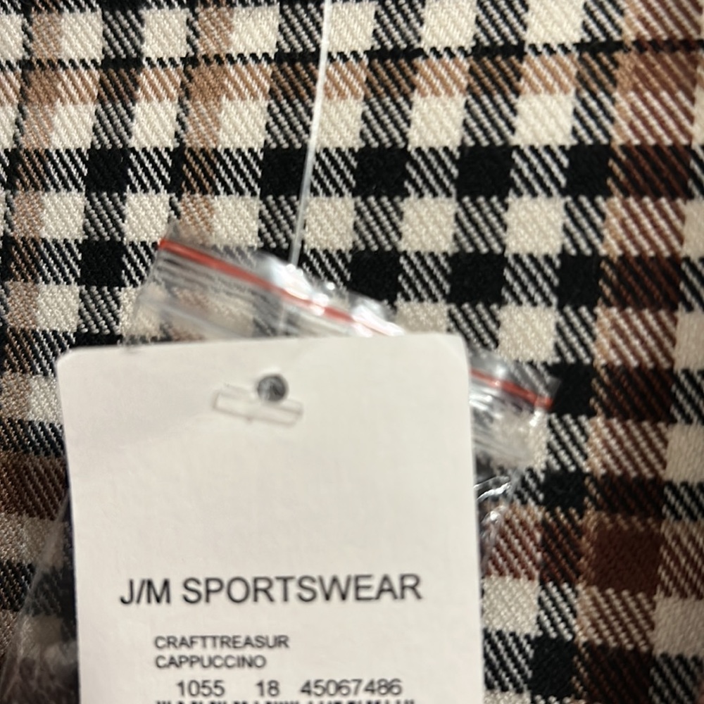 NWT Cato JM Sportswear Women’s Double Breasted Brown Plaid Suit Blazer Jacket. - Picture 2 of 5